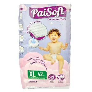 Paisoft Premium Pants Baby Diaper (12–17 kg) – Size XL – 42 Pants